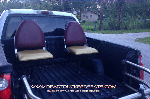 Bucket Truck Bed Seats Red and Gold